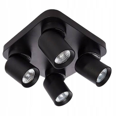 TIMO Decken-/Wandleuchte Wandleuchte Reflektor bewegliche Halogenleuchte 4 xGU10 schwarzes quadratisches LVT