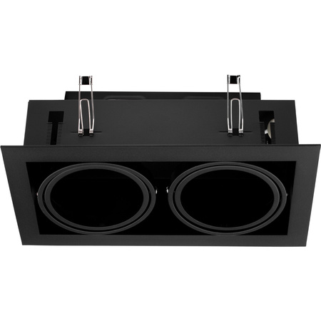 Einbaustrahler 2x GU10, ES111 Einbauspot HALOGEN Rechteck beweglich Schwarz CANIS LUMILED