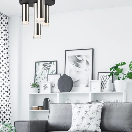 DIEGO Deckenleuchte 4xE27 Schwarz Chrom LM-4.124/B Lamkur