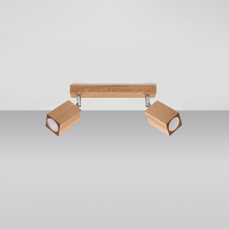 Deckenleuchte KEKE 2xGU10 Reflektor Halogen Leuchte 30cm Eiche SOLLUX