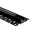 Aluminium-Anbauprofil schwarz für LED für Gipskarton / GIPS 2m mit transparentem Diffusor und Ecolight-Endkappen