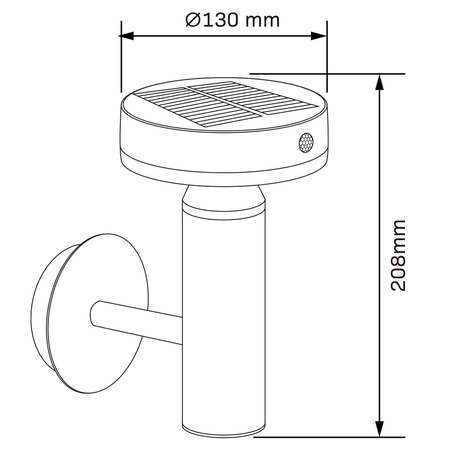 Solar Wandleuchte LED Wandmontage Aluminium PIR Sensor 4000K USB-C IP44 Schwarz