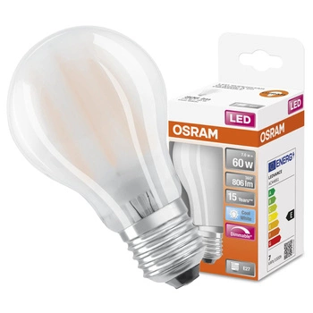LED-Glühbirne E27 A60 6.5W = 60W 806lm 4000K Neutral 300° Glühfaden Dimmbar OSRAM SUPER STAR