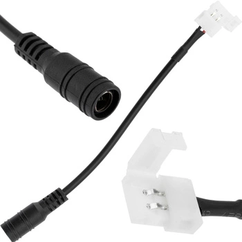DC-Stromstecker mit Kabel und Schnappverschluss Einbau 2.1/5.5mm 15 cm LUMILED