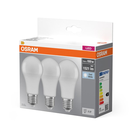 3x LED Lampe E27 A60 14W = 100W 1521lm 4000K Neutral 360° OSRAM