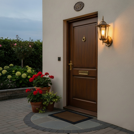 Wandleuchte Außen E27, Hängende Gartenlaterne Patina BELLIS LUMILED