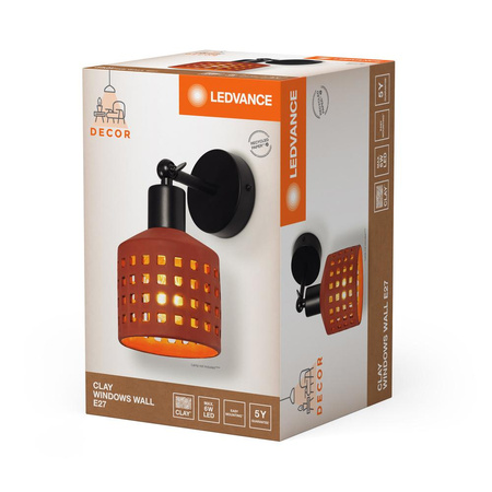 Dekorative Wandleuchte Anbauleuchte E27 Braun Dekor Ledvance Wandleuchte
