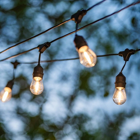 Solar-Garten-Lichterkette 22x LED Dekorative Glühbirnen 15m + Fernbedienung IP65 2700K Warm SOLLIS LUMILED