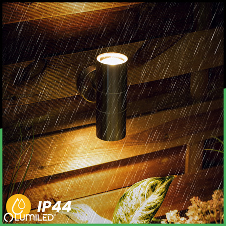 Wandleuchte Außen GU10, Garten-Wandleuchte IP44 nach oben und unten Schwarz ZINNA INOX LUMILED