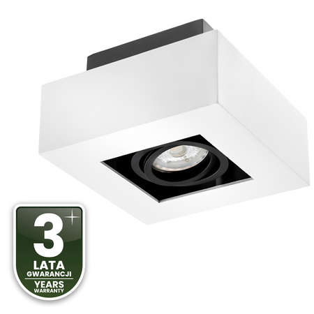 Halogen-Aufbauleuchte GU10, Aufbauspot beweglich Quadrat Weiß AURI LUMILED