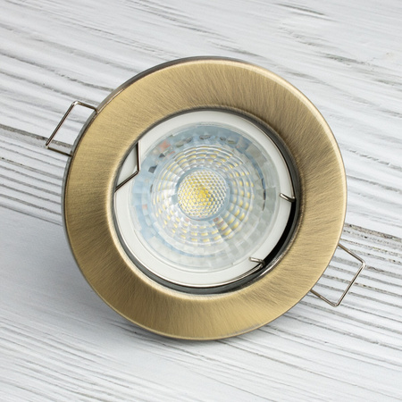 Einbaustrahler GU10, MR16 Einbauspot HALOGEN Runde Fest Antik Blech LUMILED