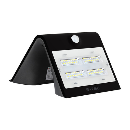 3W Solar-LED-Wandleuchte 4000K+3000K mit Bewegungssensor Schwarz VT-768 V-TAC