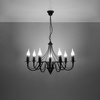 MINERWA Pendelleuchte 7 7xE14 Traditioneller Kronleuchter Schwarz SOLLUX
