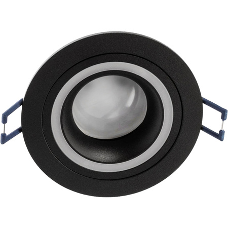 Glas-Einbaustrahler GU10, Einbauspot HALOGEN Runde Fest Schwarz TRIBUS LUMILED