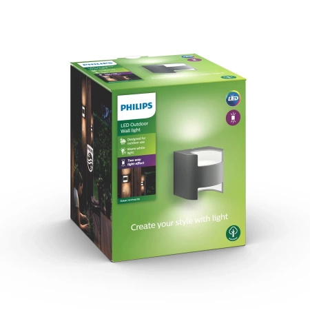Gartenleuchte LED Wandleuchte GRASS IR myGarden 4,5W 2700K IP44 Oben-Unten Anthrazit PHILIPS
