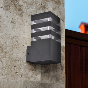 Garten-Wandleuchte gerade LED-Fassadenleuchte E27 TEKSAS graphit GOLDLUX (Polux)