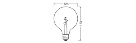 LED-Glühbirne G125 Vintage E27 1.8W 30lm 2200K Warm 320° Amber Filament Vintage 1906 Osram