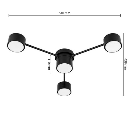 Kronleuchter Deckenleuchte Pendelleuchte Dekorativ 4x GX53 Schwarz Guliver Masterled