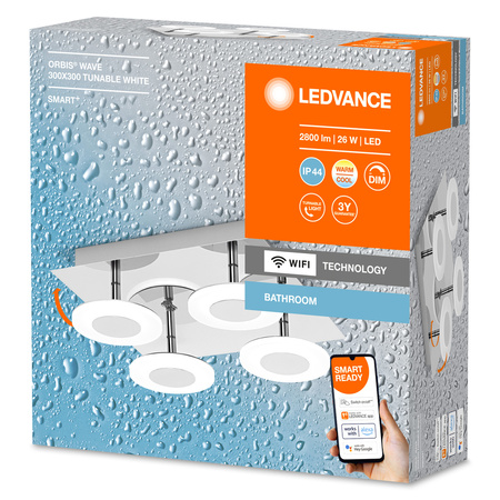 LED 26W 1500lm CCT Dimmbar Silber SMART+ WiFi Orbis Ledvance Badezimmer-Deckenleuchte