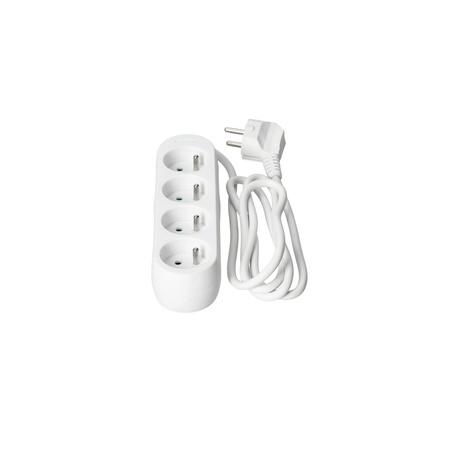 Verlängerungskabel Stecker 4 x geerdete Steckdose Steckdosenleiste 1.5m Weiß Linea Kobi