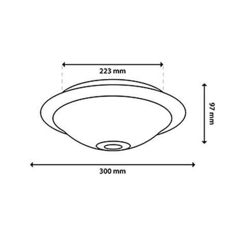 LED-Deckenleuchte 2xE27, Aufputzleuchte mit Bewegungs- und Dämmerungssensor 38cm Runde Weiß REGIS LUMILED