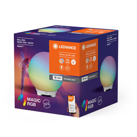 Intelligente Indoor-Lichtkugel 2.5W 130lm RGB CCT USB Dimmbar Weiß SMART+ WiFi Magic Ledvance