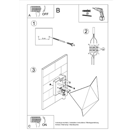 LED SOLIDO 2xG9Wandleuchte Dreieckig schwarz SOLLUX