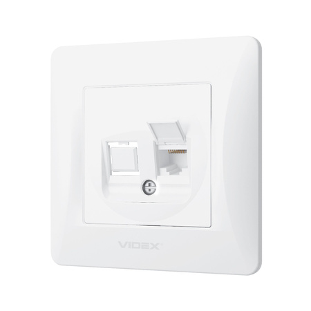 Einzelne RJ45 Unterputz-Computersteckdose weiß BINERA VIDEX