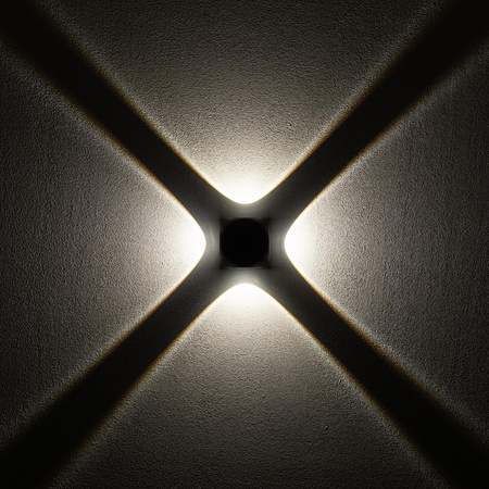 Gartenlampe Wandleuchte PATRAS LED 9115 IP54 4x1W 3000K Schwarz Nowodvorski