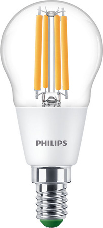 LED-Kugellampe E14 P45 2,3W = 40W 485lm 2700K warmes Filament PHILIPS Ultra effizient