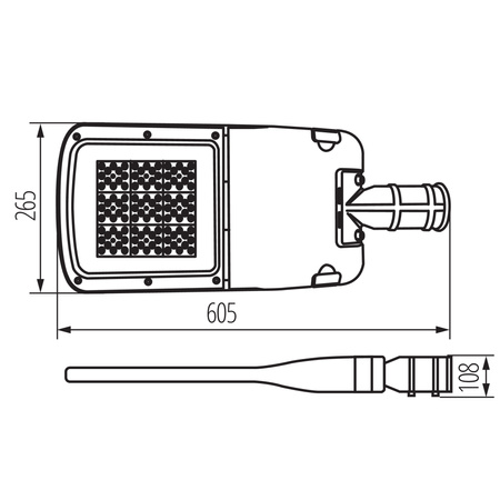 Straßenlampe Parkplatz LED-Leuchte 95W 14750lm 4000K Neutral 150° IP65 IK08 Grau PRO-S KANLUX