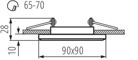 Quadratische Halogen-Deckenleuchte aus Glas MORTA MR16 schwarz Kanlux