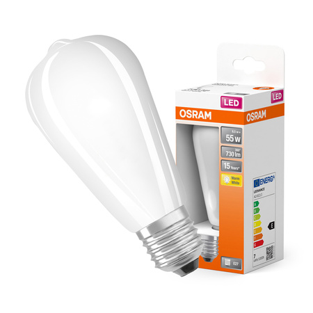 LED-Glühbirne ST64 E27 6.5W = 55W 730lm 2700K Warm 300° Retrofit Glühfaden CLASSIC Osram