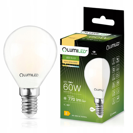 6x LED Lampen E14, Glühbirne P45 7W = 60W 806lm 360° 3000K Milch warm Glühfaden LUMILED