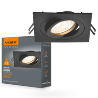 Deckeneinbauleuchte Halogen GU10 VIDEX schwarz quadratisch beweglich