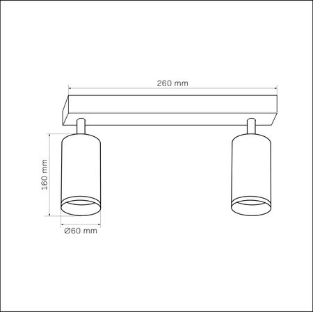 Wand- & Deckenstrahler 2x GU10 Schwarz LONDON Sanico Goldlux