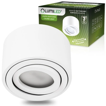 Halogen-Aufbauleuchte AMAT-S, Aufbauspot 50mm beweglich Runde Tube Weiß AMAT-S LUMILED