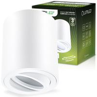 Halogen-Aufbauleuchte GU10, Aufbauspot 84mm beweglich Runde Tube Weiß AMAT-M LUMILED