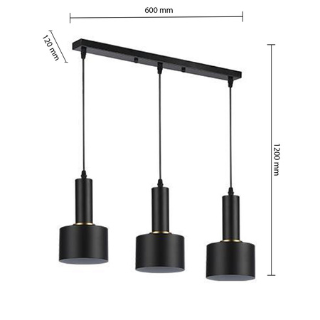 Masterled Deckenleuchte 3x E27 Schwarz Weiß Kupfer Tema Pendelleuchte