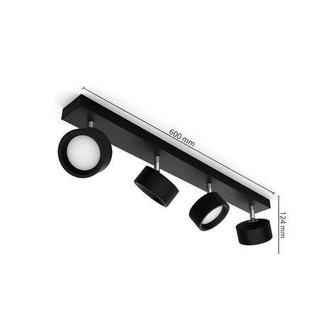 LED-Reflektor-Deckenleuchte 22W 2200lm 2700K Schwarz Bruder Philips