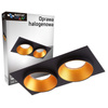 SPOT 2xGU10 rechteckige schwarzgoldene Doppeleinbauleuchte