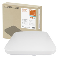 LED-Panel-Deckenleuchte 24W 2000lm 3000K - 4000K - 5000K CCT mit Dämmerungs-Bewegungssensor Anbau weiß 33x33cm Oberfläche Ledvance