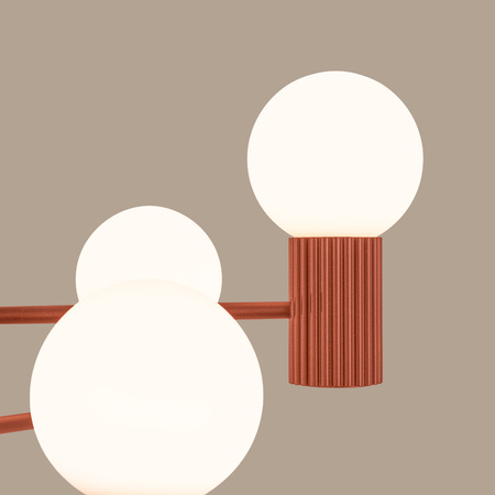 Kronleuchter Pendelleuchte 6x G9 Aluminium Ocker Rot Halo French Sky SL.1833 Sollux