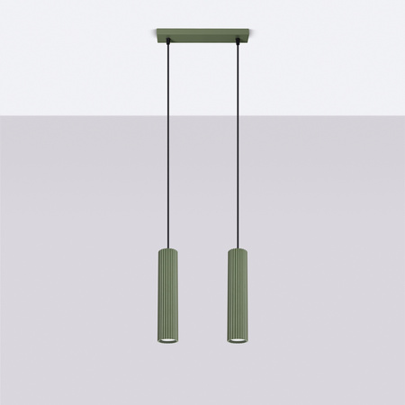 Decke Hängelampe Tuba Spot 2x GU10 Olive Carbon Deep Space SL.1612 Sollux