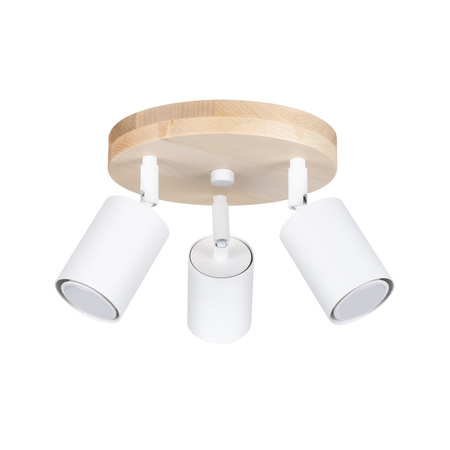 VERDO 3P 3xGU10 Weiß Holz Skandinavisch SOLLUX Deckenleuchte