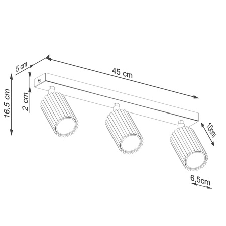 Tuba Spot Reflektor-Deckenleuchte 3x GU10 Olive Carbon Deep Space SL.1619 Sollux