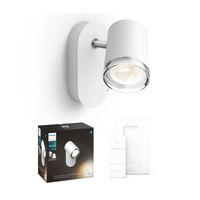 Badezimmer Spot LED-Wandleuchte Spot Adore Weiß 5W IP44 CCT PHILIPS HUE Bluetooth + Dimmschalter