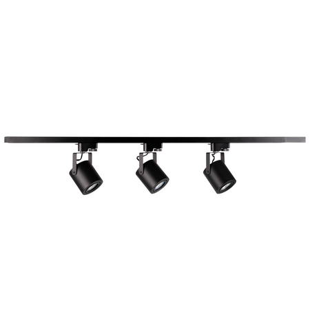 Stromschienen-Kit 1-Phasen-Schiene + 3x GU10 Reflektor Schwarz MINOR Sanico Goldlux