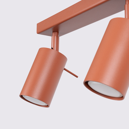 Tuba Spot Reflektor Deckenleuchte 2x GU10 Ocker Rot Ring Bittersüß Schimmer SL.1507 Sollux