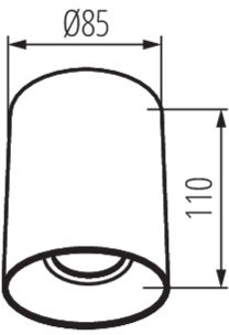 Aufputz-Halogenleuchte SPOT TUBA rund RITI GU10 Schwarz und Gold IP20 Kanlux